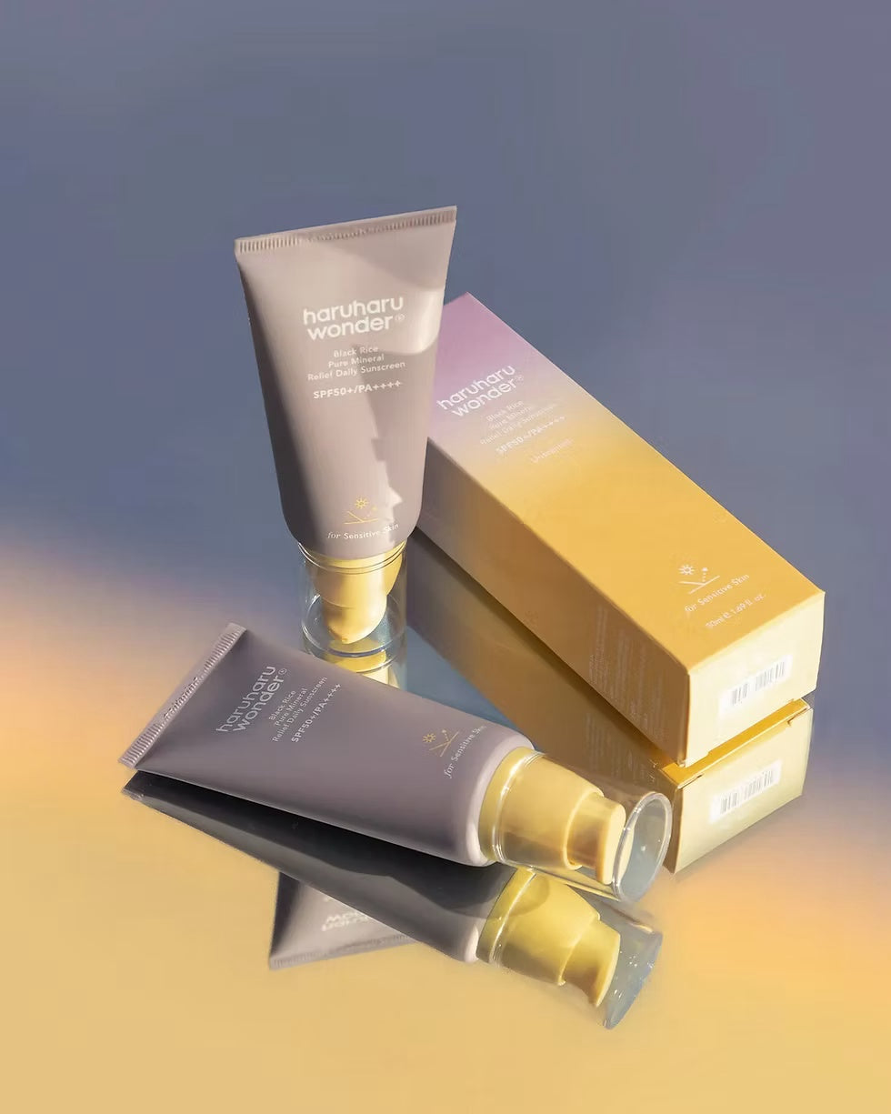 Haruharu Wonder – Protector Solar Mineral de Arroz Negro SPF50+ PA++++ (50 ml) – Protección Diaria y Calma para la Piel