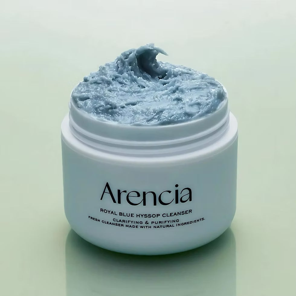 Arencia – Limpiador Facial Fresh Blue Hyssop Rice Mochi 120g – Espuma Cremosa Suave con Arroz y Hisopo Azul