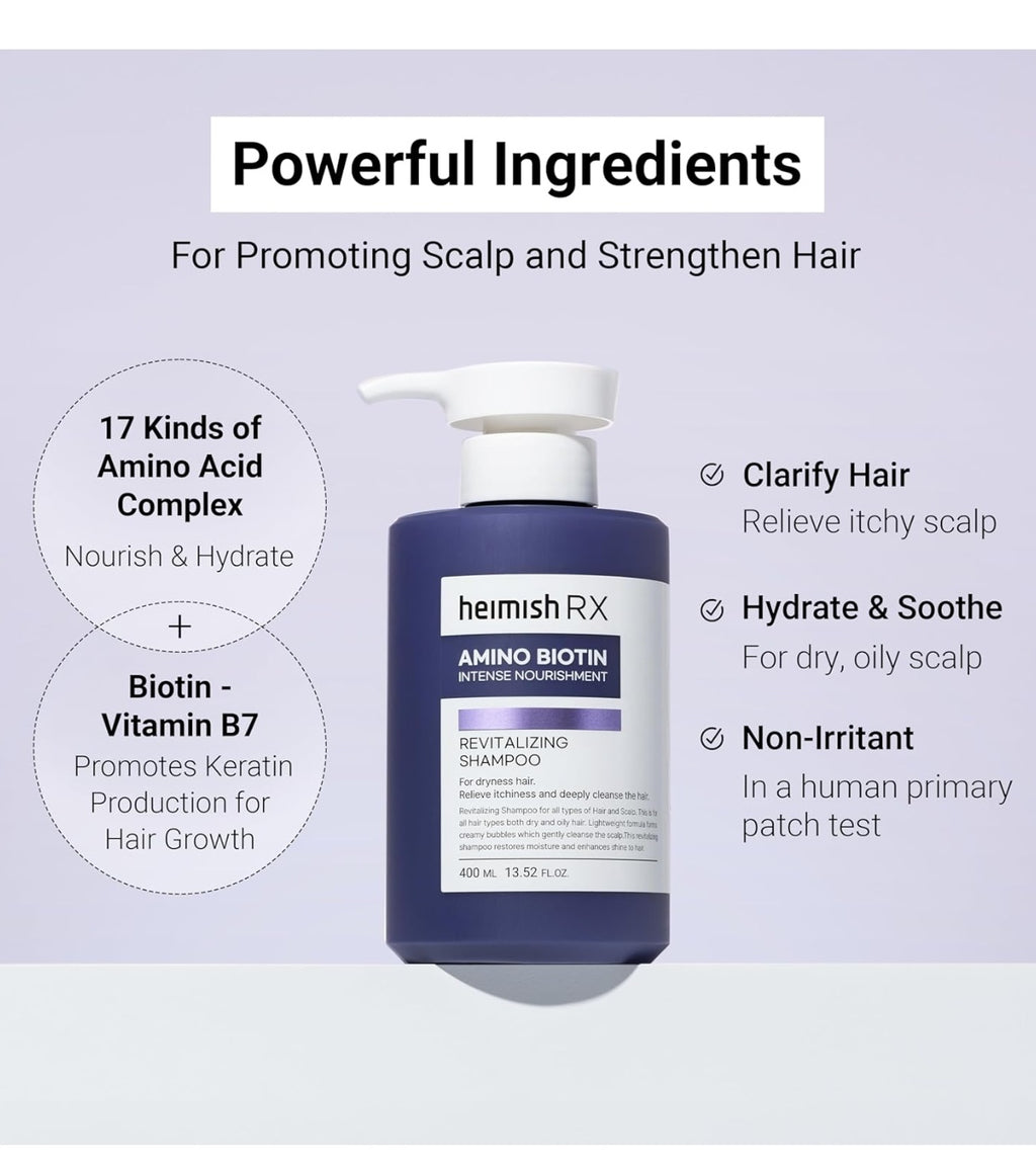 Heimish Rx Amino Biotin Revitalizing Shampoo – Champú revitalizante (400 ml)