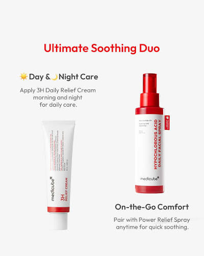 Medicube 3H Relief Cream 50ml – Crema Calmante Reparadora con Niacinamida, Centella Asiática y Ceramidas
