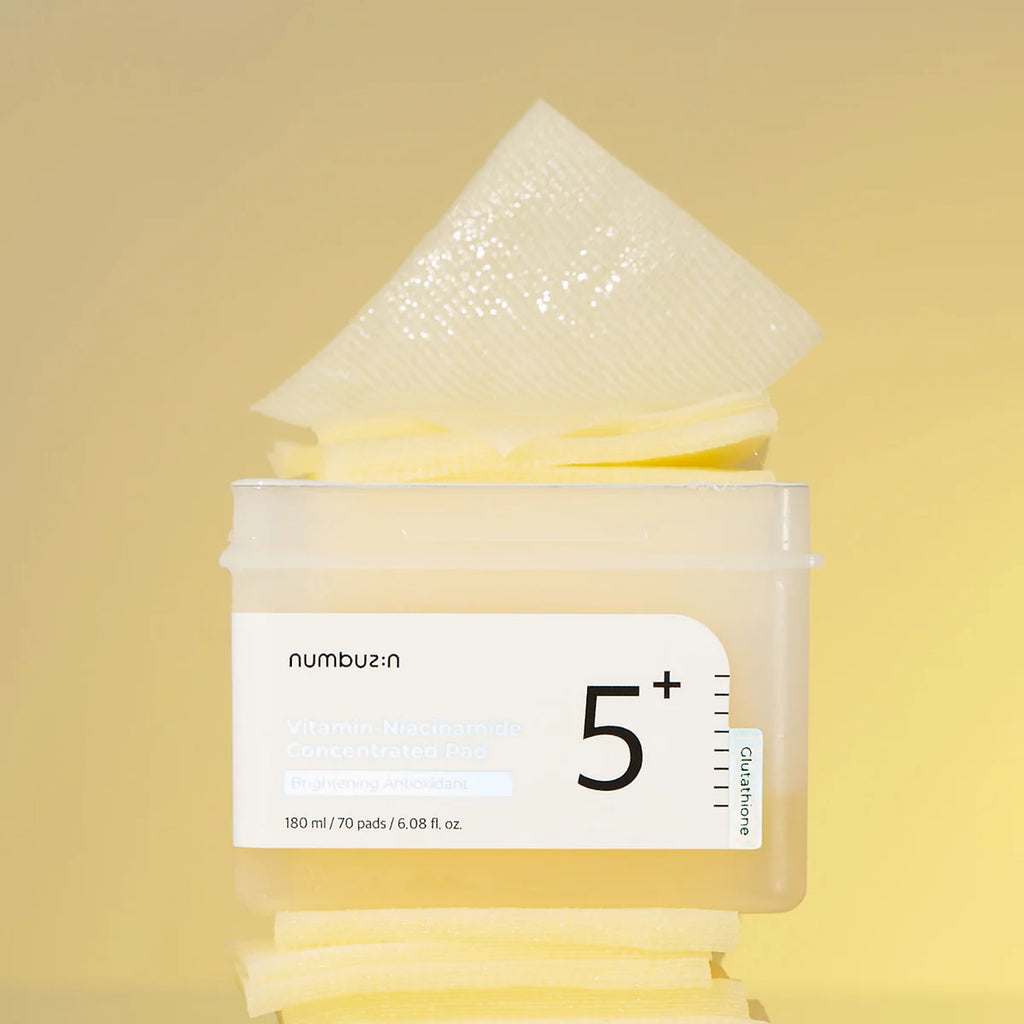 No.5+ Niacinamide Toner Pads Concentrados con Glutatión – Iluminadores y Antimanchas (70 Pads)