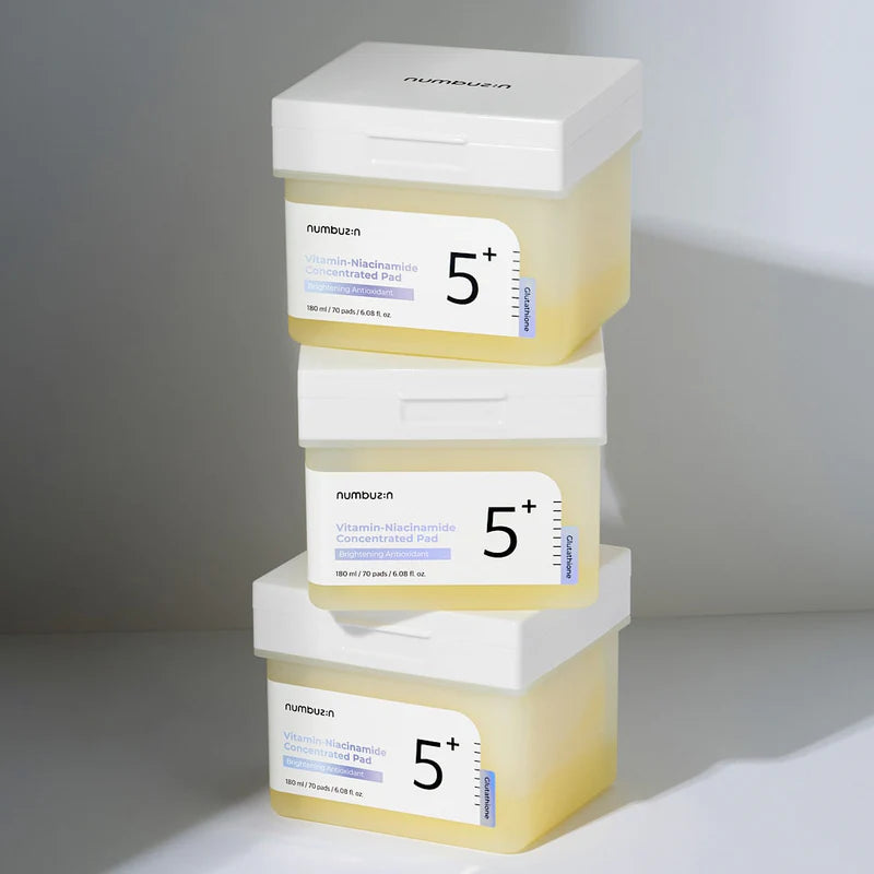 No.5+ Niacinamide Toner Pads Concentrados con Glutatión – Iluminadores y Antimanchas (70 Pads)