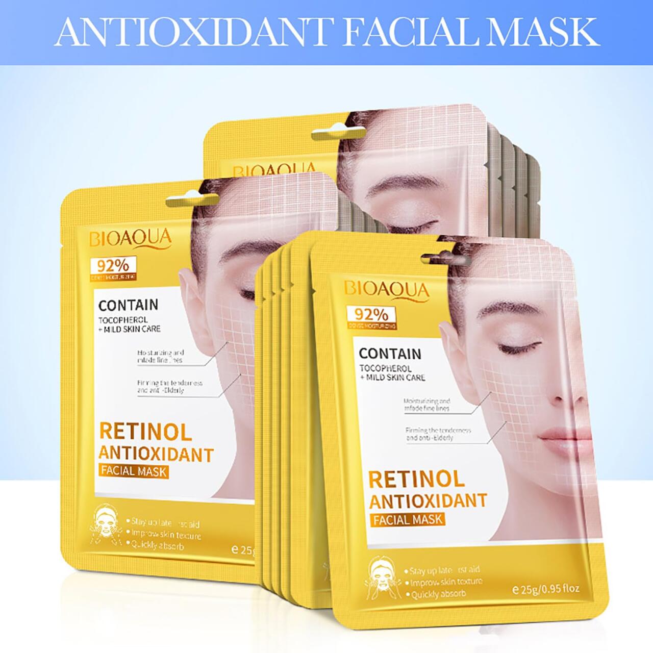 BIOAQUA Retinol Antioxidante – Mascarilla Facial 92%