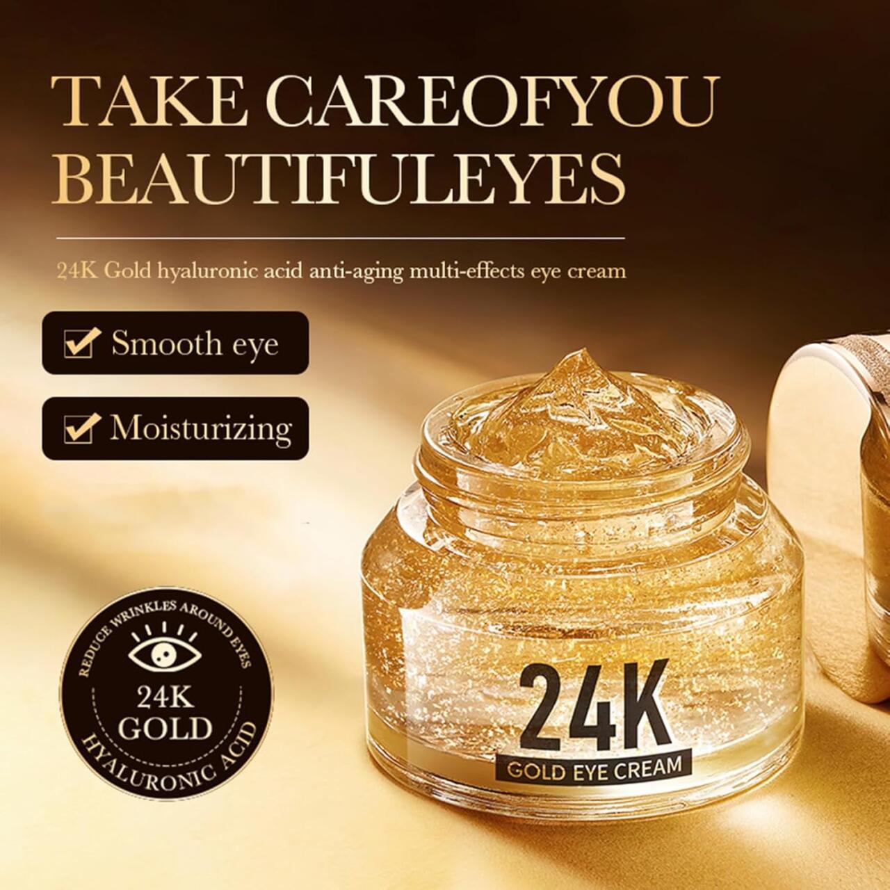 Contorno de Ojos en Crema Multiefecto Hialurónico 24K (40g) – Hidratación, Reafirmación y Luminosidad