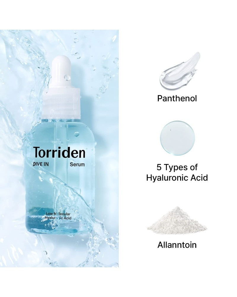 Torriden DIVE-IN Sérum Hidratante con Ácido Hialurónico de Bajo Peso Molecular – Hidratación Profunda y Refrescante 50ml