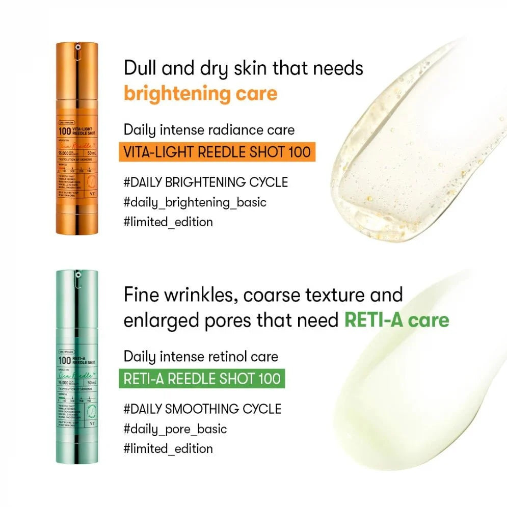VT Cosmetics – Reti-A Reedle Shot 100 Sérum con Retinol (Vitamina A) y Tecnología Microneedling – 50 ml